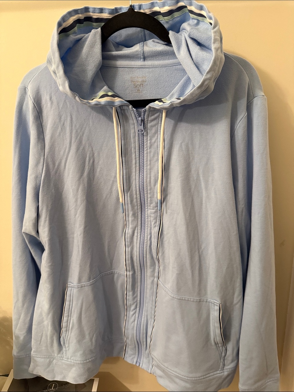 Kim Rogers Light Blue Zip Hoodie Jacket Size XL